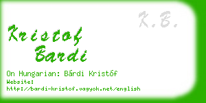 kristof bardi business card